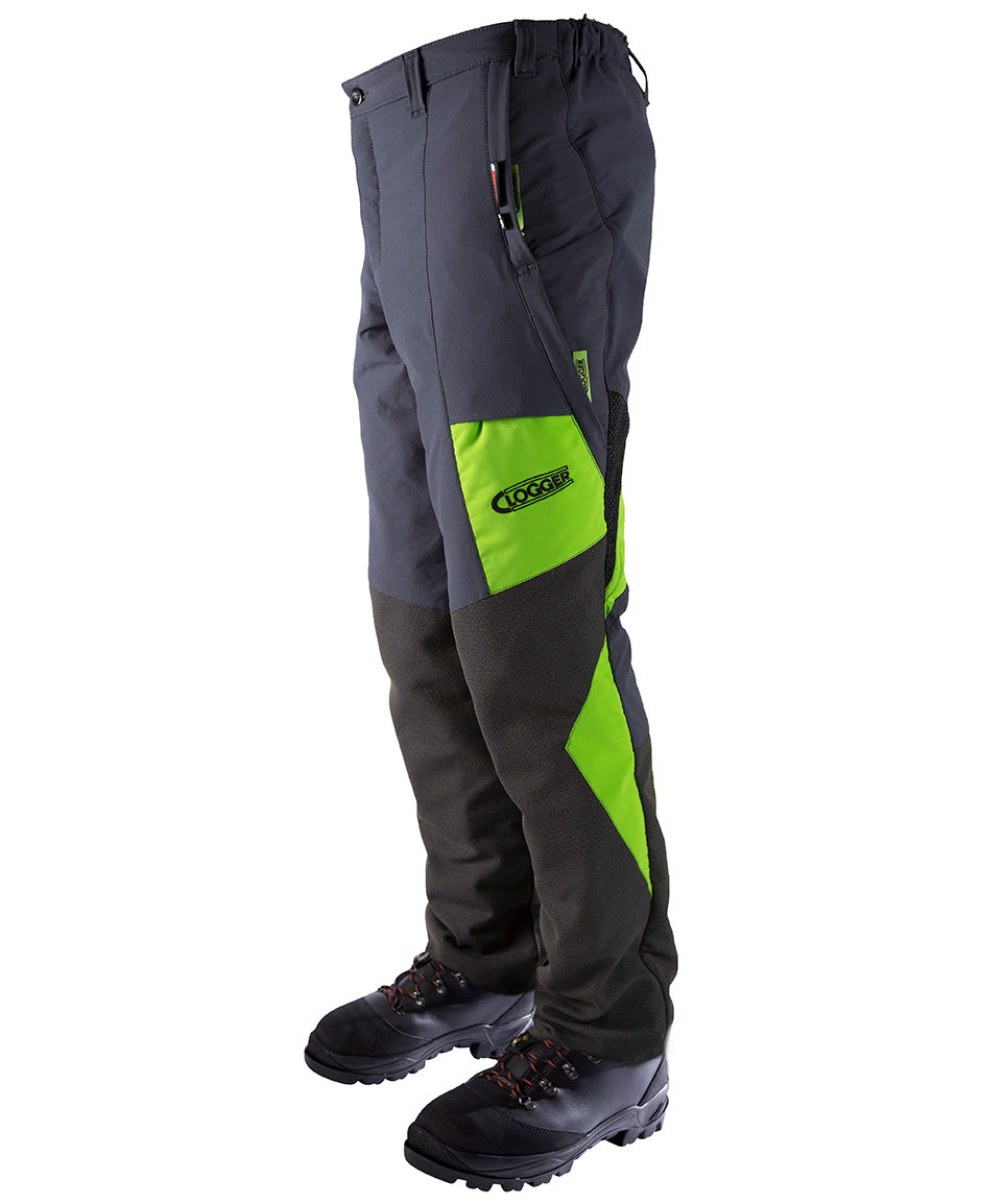 Clogger Zero Chainsaw Protective Trousers Grey/Green