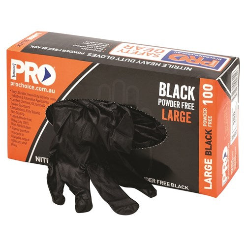 Disposable Nitrile Powder Free, Heavy Duty, Black Gloves