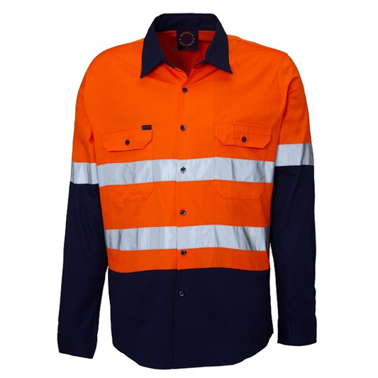 Ritemate RM107V2R Vented Open Front L/S Shirt 3M Tape